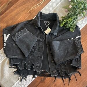 Black Distressed Denim Jacket